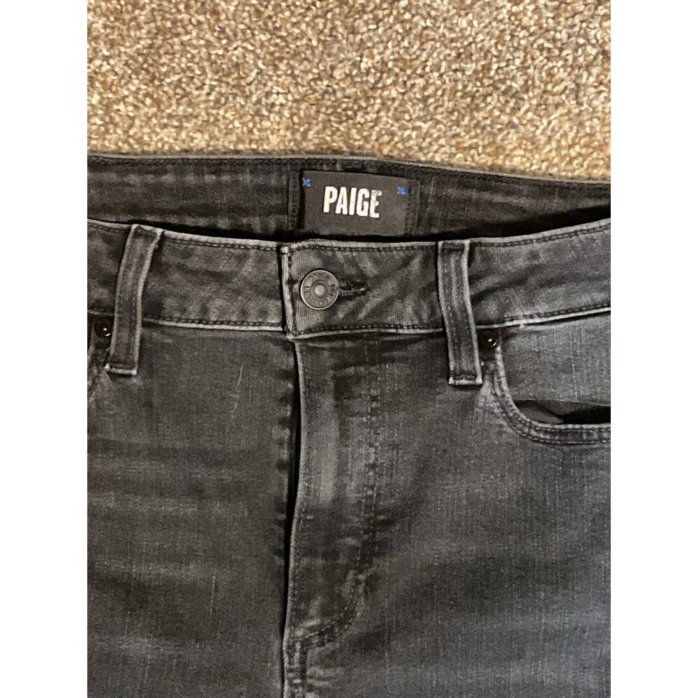 PAIGE Laurel Canyon High Rise Flare Jeans – Black Willow, Size 28 - Picture 3 of 7